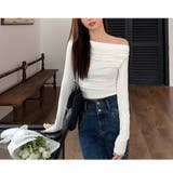 ワンショルダー 長袖 Tシャツ | ミスウェディー | 詳細画像3 