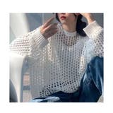 透かし編み ニット レディース 長袖 メッシュ シアートップス 春秋 韓国 | ミスウェディー | 詳細画像2 