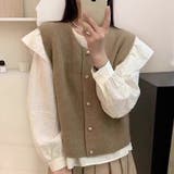 クルーネック ニットベスト カーディガン レディース | ミスウェディー | 詳細画像7 