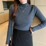 ダークグレー | ニット セーター レディース 長袖 トップス  ハイネック   | ミスウェディー