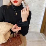 ブラック | ニット セーター レディース 長袖 ハイネック トップス | ミスウェディー
