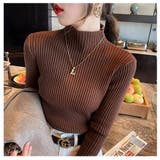 秋冬ニット ストライプ ハイネック | ミスウェディー | 詳細画像11 