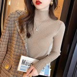 秋冬ニット ストライプ ハイネック | ミスウェディー | 詳細画像15 