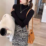 秋冬ニット ストライプ ハイネック | ミスウェディー | 詳細画像7 