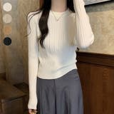 クルーネック ニット 長袖 セーター 薄手 プルオーバー | ミスウェディー | 詳細画像1