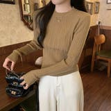 クルーネック ニット 長袖 セーター 薄手 プルオーバー | ミスウェディー | 詳細画像9