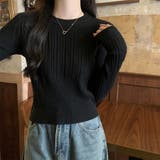クルーネック ニット 長袖 セーター 薄手 プルオーバー | ミスウェディー | 詳細画像12