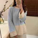 配色ニット ワイドニット 長袖セーター | ミスウェディー | 詳細画像7 