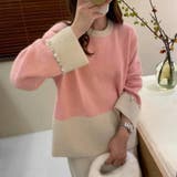 配色ニット ワイドニット 長袖セーター | ミスウェディー | 詳細画像2 