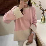 配色ニット ワイドニット 長袖セーター | ミスウェディー | 詳細画像4 