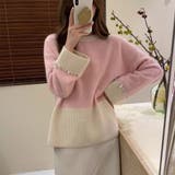 配色ニット ワイドニット 長袖セーター | ミスウェディー | 詳細画像5 