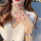 キャメル | レーストップス 透け感 フリル UV | ミスウェディー