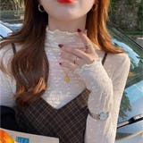 アプリコット | レーストップス 透け感 フリル UV | ミスウェディー