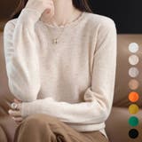 アプリコット | クルーネック ニットカーディガン レディース 薄手 長袖 シンプル 春秋 韓国 | ミスウェディー