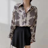 グレー | レオパードシャツ レディース 長袖 プリント ゆったり シンプル 春秋 韓国 | ミスウェディー