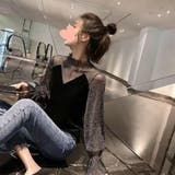 レーストップス レディース ハイネック 透け感 シアー インナー 春秋 韓国 | ミスウェディー | 詳細画像2 