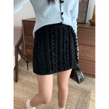 ブラック | ニットスカート レディース 春 ハイウエスト Aライン ミニ丈 着痩せ 韓国 | ミスウェディー