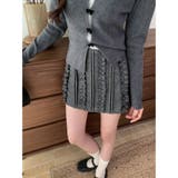 ニットスカート レディース 春 ハイウエスト Aライン ミニ丈 着痩せ 韓国 | ミスウェディー | 詳細画像3 