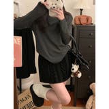 ニットスカート レディース 春 ハイウエスト Aライン ミニ丈 着痩せ 韓国 | ミスウェディー | 詳細画像8 