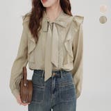colorB | リボンブラウス レディース 長袖 無地 可愛い カジュアル 通勤 春 韓国 | ミスウェディー