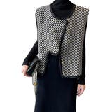 ジレ ベスト レディース ニット 前開き ゆったり 重ね着 オフィス 春秋 | ミスウェディー | 詳細画像1 