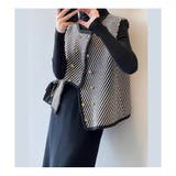 ジレ ベスト レディース ニット 前開き ゆったり 重ね着 オフィス 春秋 | ミスウェディー | 詳細画像4 