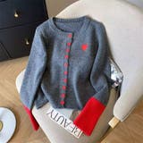 配色ニット レディース ニットカーディガン | ミスウェディー | 詳細画像6 