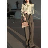 リボン Tシャツ レディース 長袖 春夏 カジュアル きれいめ レースインナー | ミスウェディー | 詳細画像5 