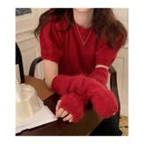 アームウォーマー付きニット レディース 春 パフスリーブ 体型カバー 韓国 | ミスウェディー | 詳細画像13 