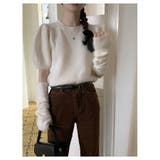 アームウォーマー付きニット レディース 春 パフスリーブ 体型カバー 韓国 | ミスウェディー | 詳細画像4 