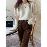 アームウォーマー付きニット レディース 春 パフスリーブ 体型カバー 韓国 | ミスウェディー | 詳細画像5 