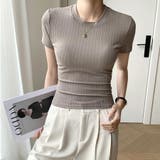 グレーベージュ | 無地Tシャツ 半袖 レディース | ミスウェディー