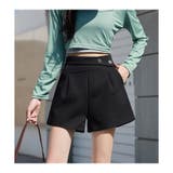 ブラック | ショートパンツ ハイウエスト シンプルショートパンツ | ミスウェディー