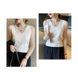 ニットタンクトップ Vネックサマーニット ノースリーブ | ミスウェディー | 詳細画像11