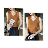 ニットタンクトップ Vネックサマーニット ノースリーブ | ミスウェディー | 詳細画像3