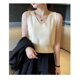 ニットタンクトップ Vネックサマーニット ノースリーブ | ミスウェディー | 詳細画像4