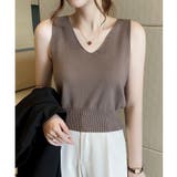 ニットタンクトップ Vネックサマーニット ノースリーブ | ミスウェディー | 詳細画像7