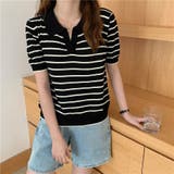 ポロシャツ半袖 Vネック tシャツ半袖ニット | ミスウェディー | 詳細画像11 