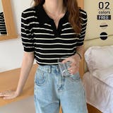 ブラック | ポロシャツ半袖 Vネック tシャツ半袖ニット | ミスウェディー