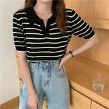 ポロシャツ半袖 Vネック tシャツ半袖ニット | ミスウェディー | 詳細画像7 