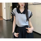 フリルスリーブ バイカラー Tシャツ | ミスウェディー | 詳細画像2 