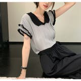 フリルスリーブ バイカラー Tシャツ | ミスウェディー | 詳細画像7 
