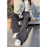 ボーダー柄 ワイドパンツ レディース | ミスウェディー | 詳細画像9