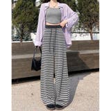 ボーダー柄 ワイドパンツ レディース | ミスウェディー | 詳細画像11