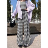 ボーダー柄 ワイドパンツ レディース | ミスウェディー | 詳細画像12