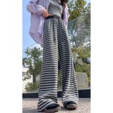 ボーダー柄 ワイドパンツ レディース | ミスウェディー | 詳細画像13