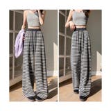 ボーダー柄 ワイドパンツ レディース | ミスウェディー | 詳細画像14