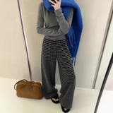 ダークグレー | ボーダー柄 ワイドパンツ レディース | ミスウェディー
