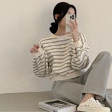 ボーダー柄 スウェット トレーナー | ミスウェディー | 詳細画像9 