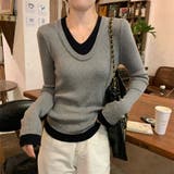 レイヤード ニットトップス 長袖 | ミスウェディー | 詳細画像6 